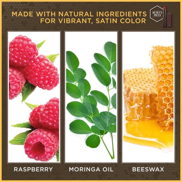 BURT'S BEES 100% Natural Moisturizing Satin Lipstick - Pink Magenta Rush - NWOT! - Picture 12 of 15